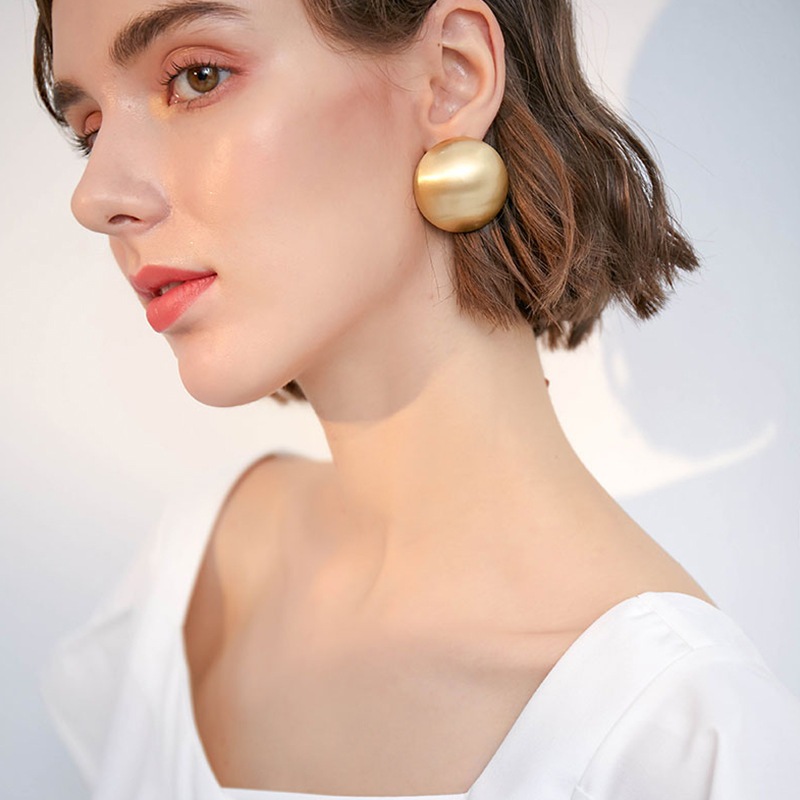 Bạc 925 Pháp, vòng tròn phóng đại, phong cách retro, lưới đỏ, cá tính, phụ kiện thời trang cho nữ