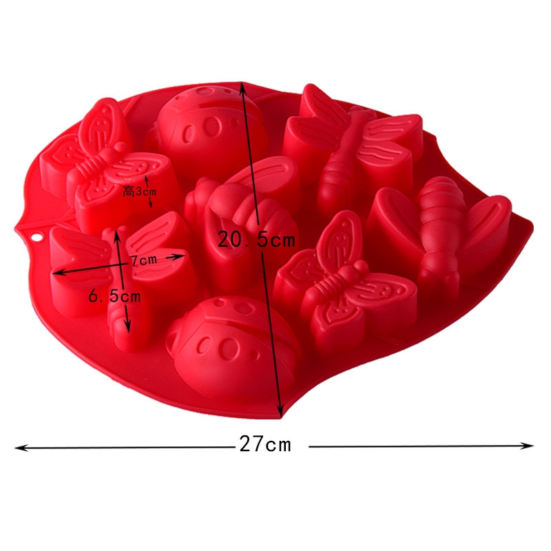 Khuôn Silicone 8 Ngăn Hình Bướm Làm Xà Phòng