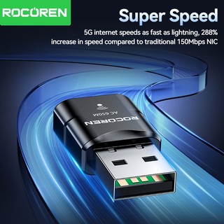 Rocoren 5G 650Mbps Usb Wifi Dongle Adapter Mạng không dây 2.4G / 5Ghz 650Mbps Mini Pocket Wifi cho Pc DesktopXP / Vista / 7-11 Laptop