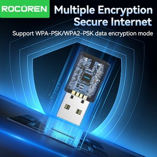 Rocoren 5G 650Mbps Usb Wifi Dongle Adapter Mạng không dây 2.4G / 5Ghz 650Mbps Mini Pocket Wifi cho Pc DesktopXP / Vista / 7-11 Laptop