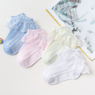 Tất Ren Bé Gái Bé Gái Cotton Mùa Xuân Hè Lưới Tất Công Chúa Ngắn Khiêu Vũ Tất Trẻ Em 1-12 Tuổi