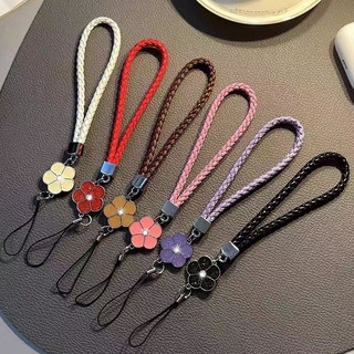 Màu Sắc Thời Trang Hoa Dây Điện Thoại Di Động Dây Dệt Da Co Giãn Dây Đeo Tay Cho iPhone Android Samsung Camera Móc Chìa Khóa