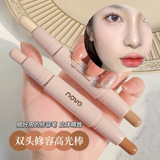 Bút chì tạo đường viền và đánh sáng kép NOVO Bóng tối mũi và đánh sáng che khuyết điểm Bút chì bóng tối cho khuôn mặt trang điểm số 5494