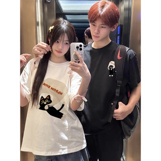 HIIXIIVI Thương Hiệu Mới 100% Cotton Unisex Áo Thun Nữ Tay Ngắn Nam Nữ Baggy Cổ Tròn Rời In Độc Đáo Cặp Đôi Tee