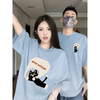 HIIXIIVI Thương Hiệu Mới 100% Cotton Unisex Áo Thun Nữ Tay Ngắn Nam Nữ Baggy Cổ Tròn Rời In Độc Đáo Cặp Đôi Tee