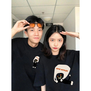 HIIXIIVI Thương Hiệu Mới 100% Cotton Unisex Áo Thun Nữ Tay Ngắn Nam Nữ Baggy Cổ Tròn Rời In Độc Đáo Cặp Đôi Tee