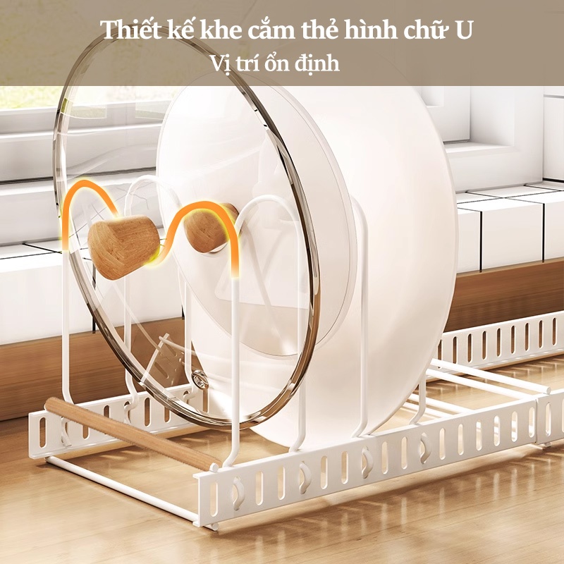 Cambond Có Thể Điều Chỉnh Chiều Rộng Giá Treo Đồ Nhà Bếp Tổ Chức Có Thể Mở Rộng Giá Để Nồi Nắp Nồi