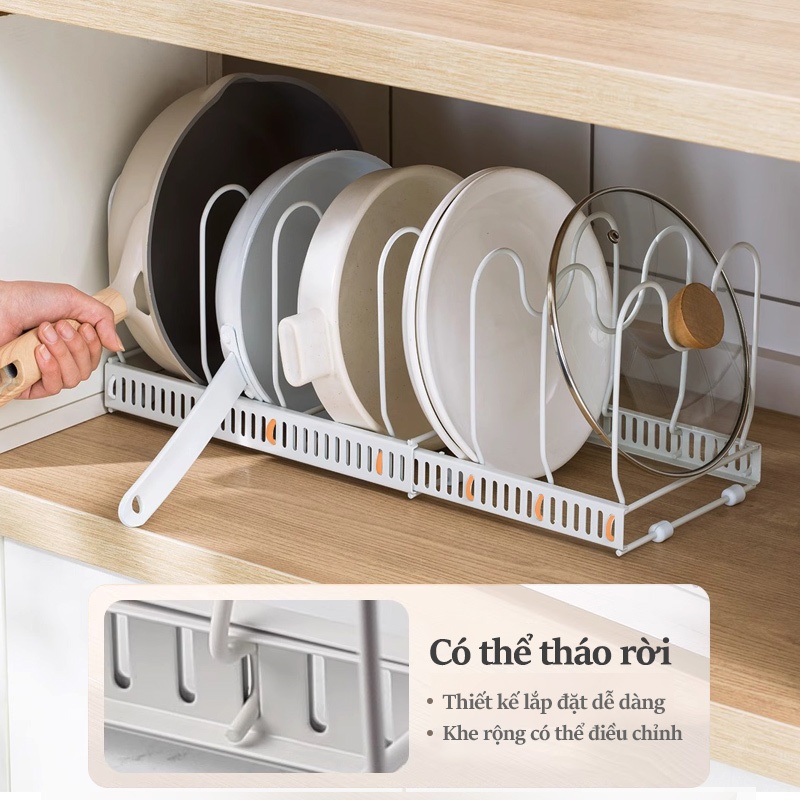Cambond Có Thể Điều Chỉnh Chiều Rộng Giá Treo Đồ Nhà Bếp Tổ Chức Có Thể Mở Rộng Giá Để Nồi Nắp Nồi
