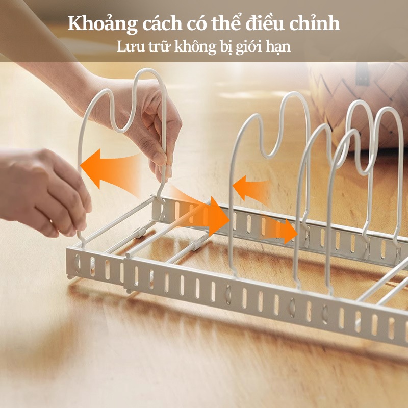 Cambond Có Thể Điều Chỉnh Chiều Rộng Giá Treo Đồ Nhà Bếp Tổ Chức Có Thể Mở Rộng Giá Để Nồi Nắp Nồi