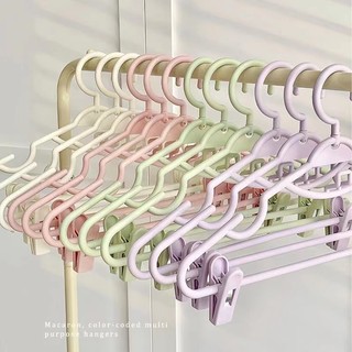 1 Thanh treo móc quần áo Xoay 360 Độ Chống Trượt Màu Sắc macaron Hanger【Chiosala12】