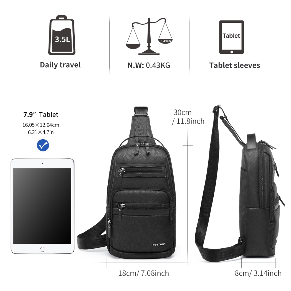 Ảnh Tigernu 8173 Túi đeo chéo doanh nhân thời trang Máy tính iPad Túi đeo chéo chống nước chống nhăn (7.9 inch) 2