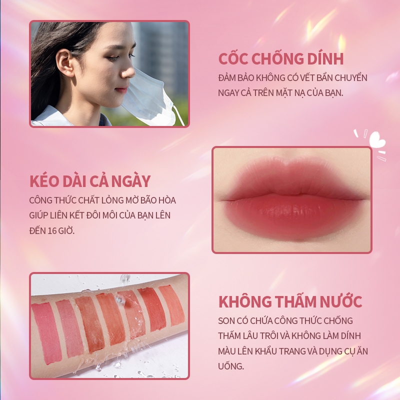 Ảnh KIMUSE 13 Màu Tùy Chọn Nước Tint Lip Long Wearing Matte Liquid Lip Gloss Lipstick 3