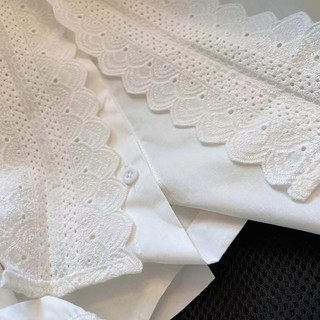 Phong Cách Hàn Quốc Nữ Nữ Rời Ren Áo Sơ Mi Tay Dài Áo Baju Baju Wanita Lengan Panjang