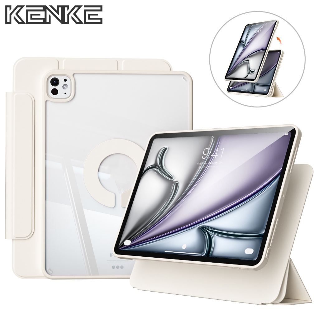 Ốp lưng KENKE ipad 3 trong 1 có thể tháo rời acrylic trong suốt cho for ipad 2024 Air6 13 inch Air 11 inch pro 11 inch 2024 M4 pro 13 M5 2025 Air 4 Air 5 Air 11 case ốp lưng ipad gen 9/7 gen 8 case ốp ipad gen 10 ipad a16 gen11，ốp lưng máy tính bảng