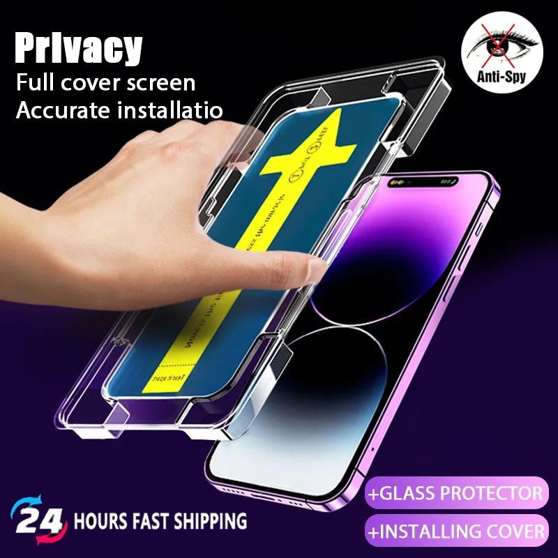 Tự Động Căn Chỉnh Dễ Dàng Lắp Đặt Chống Gián Điệp Riêng Tư Full Kính Cường Lực Xiaomi Redmi POCO F3 F4 GT F5 F6 Pro Phụ Kiện Phim Bảo Vệ Màn Hình
