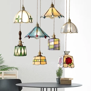 AIMI NHÀ ĂN PHÒNG KHÁCH NHÀ BẾP TREO ĐÈN THỦY TINH MÀU LAMPSHADE LIGHT BAR CAFE TRANG TRÍ TRẦN ĐÈN CHÙM