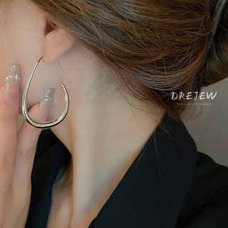 DREJEW Bông tai thả nước sáng bóng xuyên biên giới phong cách mới đơn giản dành cho nữ Châu Âu và Mỹ thích hợp nhẹ nhàng sang trọng khí chất móc tai thời trang bông tai cao cấp