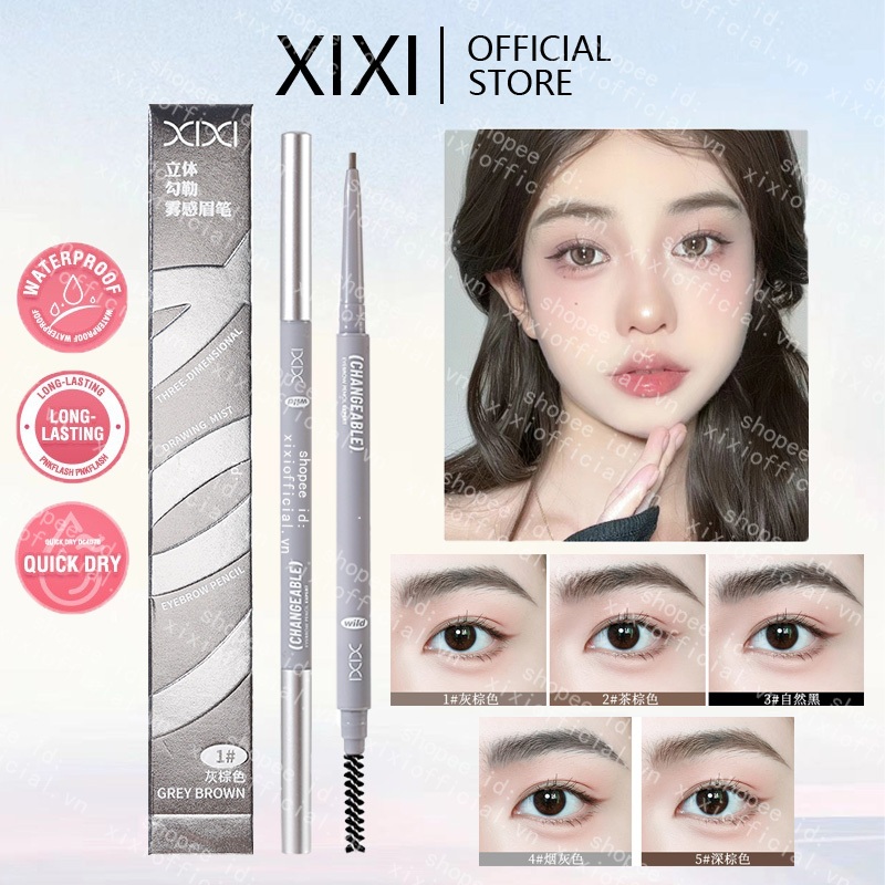 Xixi Nhỏ Đổ Lại Đôi Đầu Bút Chì Lông Mày Lâu Dài Tự Nhiên Chống Thấm Nước Chống Mồ Hôi Trang Điểm Đôi Lông Mày Bút Chì NO.D835