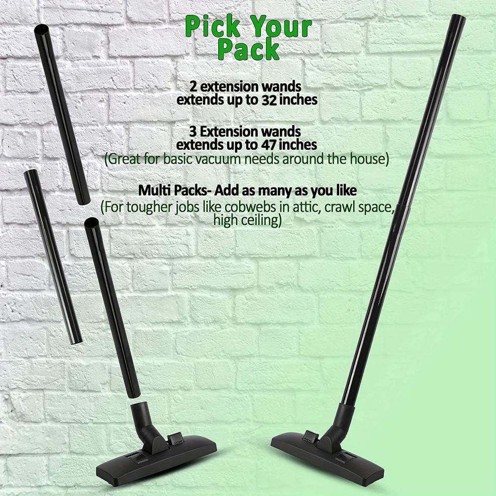 2 Chiếc 1.25 Inch 32 Mm Chân Không Nối Dài Cây Đũa Phép 1 1 / 4 "Nhựa Cây Đũa Phép Ống Cho Máy Hút Bụi Thay Thế Mở Rộng Đến 17,6 Inch Dài