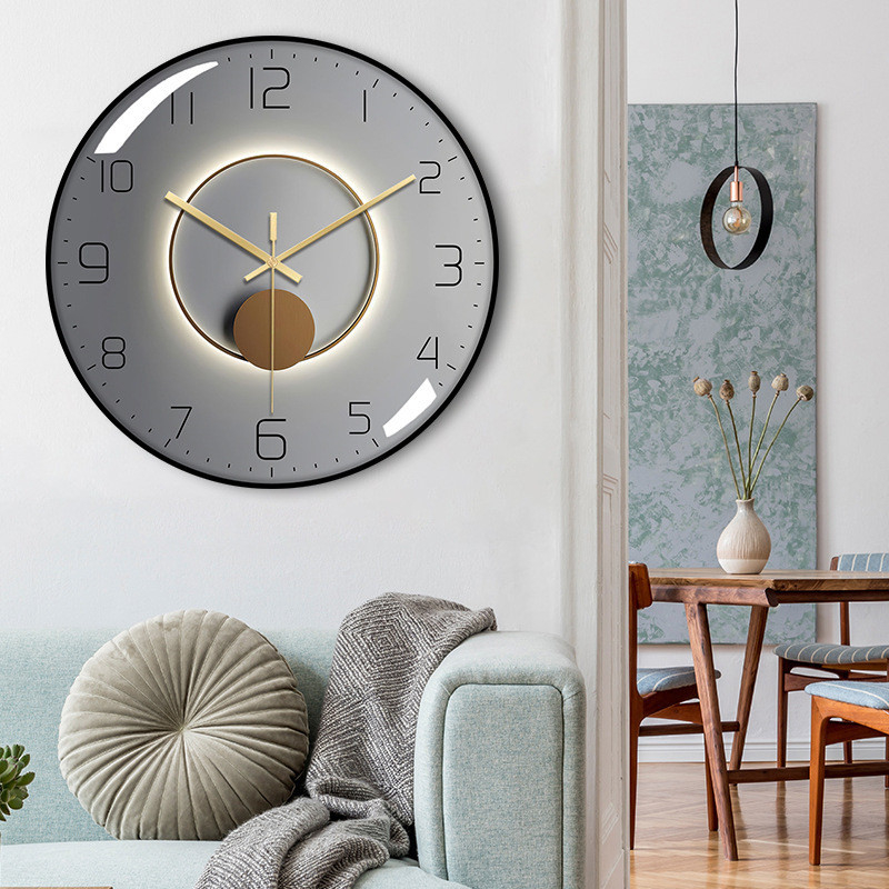 Đồng hồ treo tường im lặng 12 Inch Bắc Âu Không đánh dấu Phòng khách Đồng hồ thạch anh sành điệu đơn giản Đồng hồ Bắc Âu