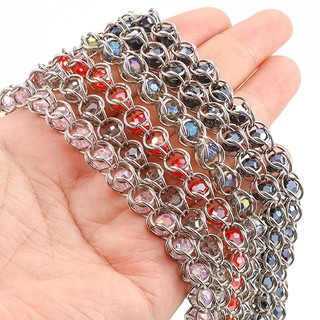 Mới Thép Không Gỉ Kẹp Pha Lê Dây Chuyền Trang Sức DIY Vòng Cổ Cổ Dây Xích Hip-hop
