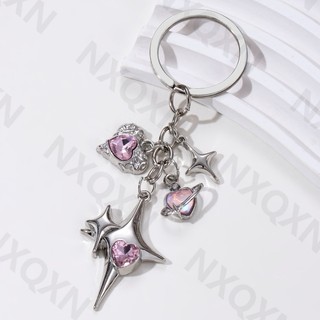 Y2k Ngôi Sao Trái Tim Bướm Men Móc Khóa Nữ Cô Gái Handmade Tình Bạn Quà Tặng Trang Sức
