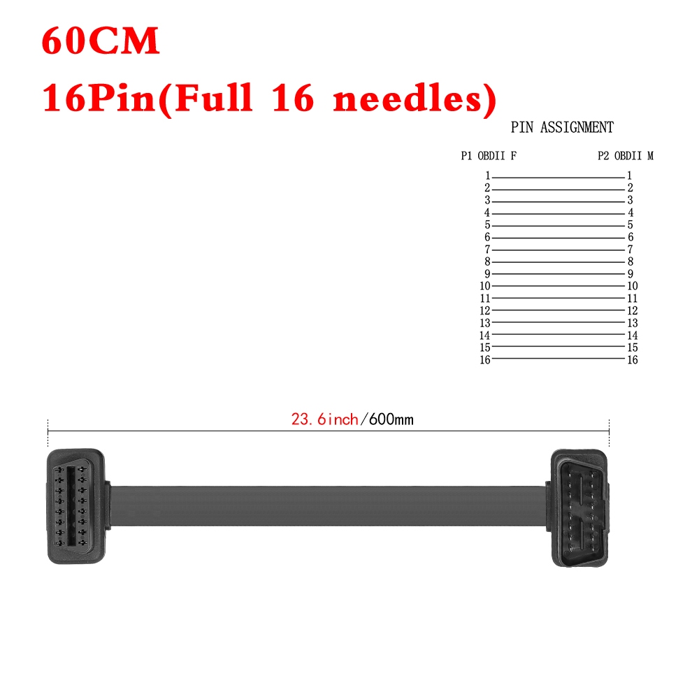 Dây Cáp Chuyển Đổi OBD 1 Sang 2 OBD2 16 pin Dài 30cm 60cm Kèm Công Tắc OBD Cho Xe Hơi