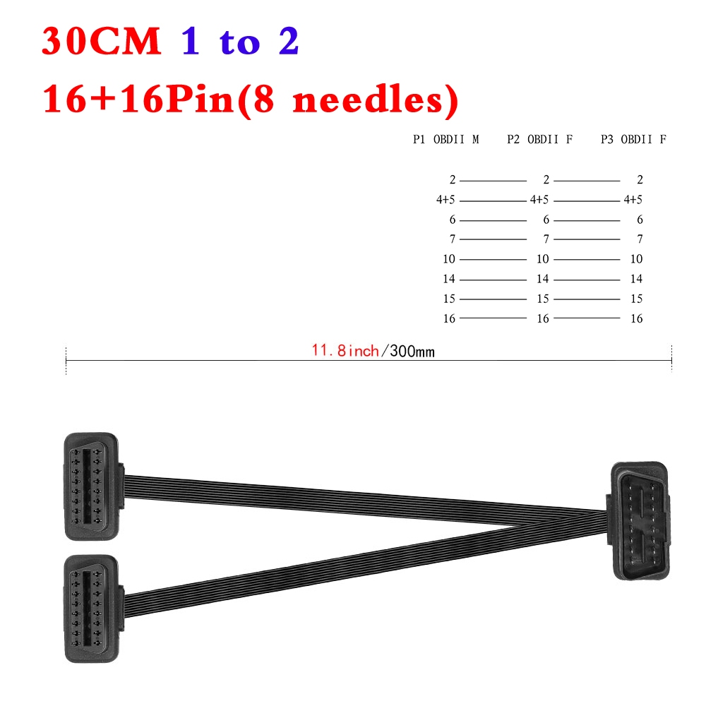 Dây Cáp Chuyển Đổi OBD 1 Sang 2 OBD2 16 pin Dài 30cm 60cm Kèm Công Tắc OBD Cho Xe Hơi