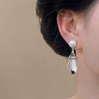 Bạc Kim Ngọc Trai Thả Nhựa Bông Tai Thiết Kế Thời Trang Đơn Giản Cảm Giác Thả Bông Tai Thích Hợp Đi Lại Mới Bông Tai Bán Buôn Nữ