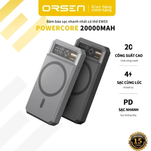 Sạc dự phòng từ tính ORSEN EW55 20000mAh PD 20W không dây USB Type C