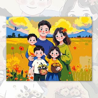 MOZI✨30 * 40cm / 40 * 50cm Chân dung gia đình tranh tô màu theo số tranh số hóa tranh sơn dầu số hoá Tranh sơn dầu kỹ thuật số diy Tranh tô màu Tranh kỹ thuật số Tranh tay Tranh làm đầy Tranh kỹ thuật số Tranh sơn dầu Tranh trang trí Tranh Acrylic