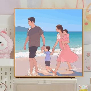 MOZI✨30 * 40cm / 40 * 50cm Chân Dung Gia Đình tranh tô màu theo số tranh số hóa tranh sơn dầu số hoá Kỹ Thuật Số Tranh Sơn Dầu Tự Làm Đầy Tranh Sơn Màu Tranh Tay Tranh Hoạt Hình Tranh Chân Dung Gia Đình Tranh Sơn Dầu Tranh Trang Trí Tranh Acrylic