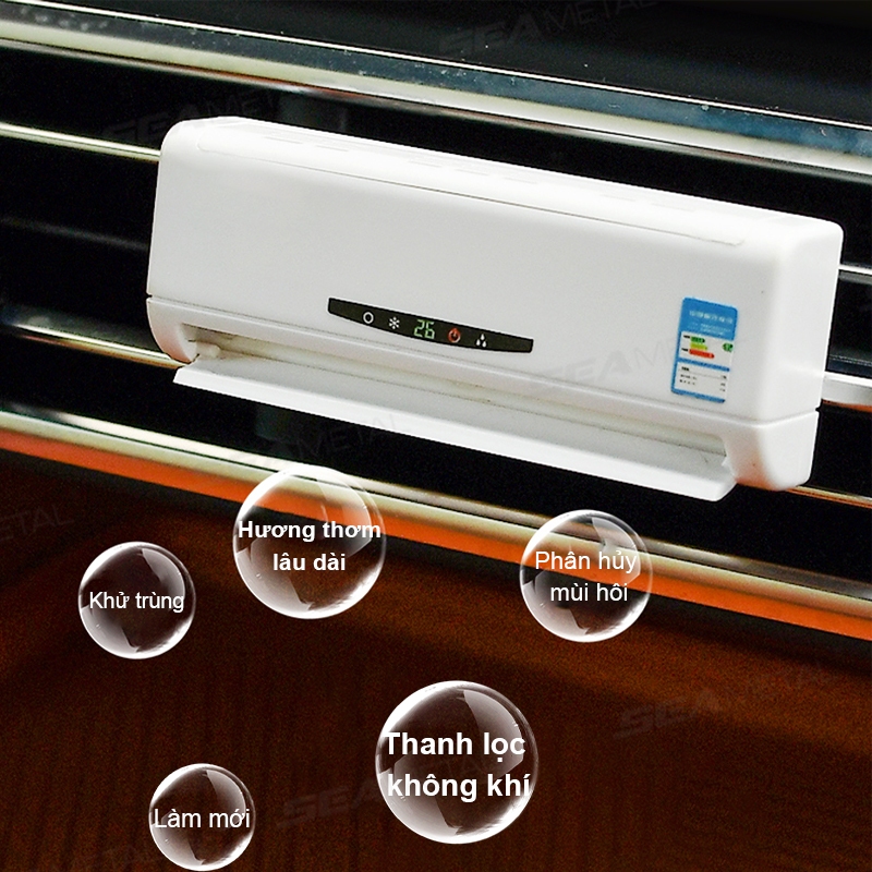 Máy Khuếch Tán Tinh Dầu Gắn Điều Hòa Xe SEAMETAL Hơi Sử Dụng Năng Lượng Mặt Trời