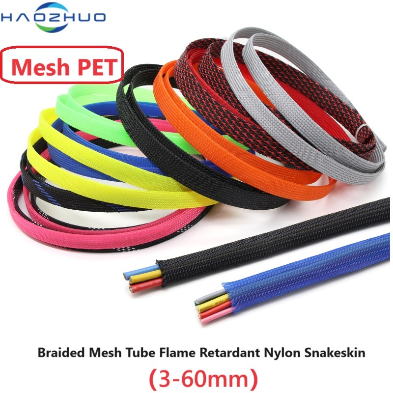 1m Bện Lưới Ống Chống Cháy Nylon Da Rắn Lưới PET Có Thể Thu Vào Chống ...
