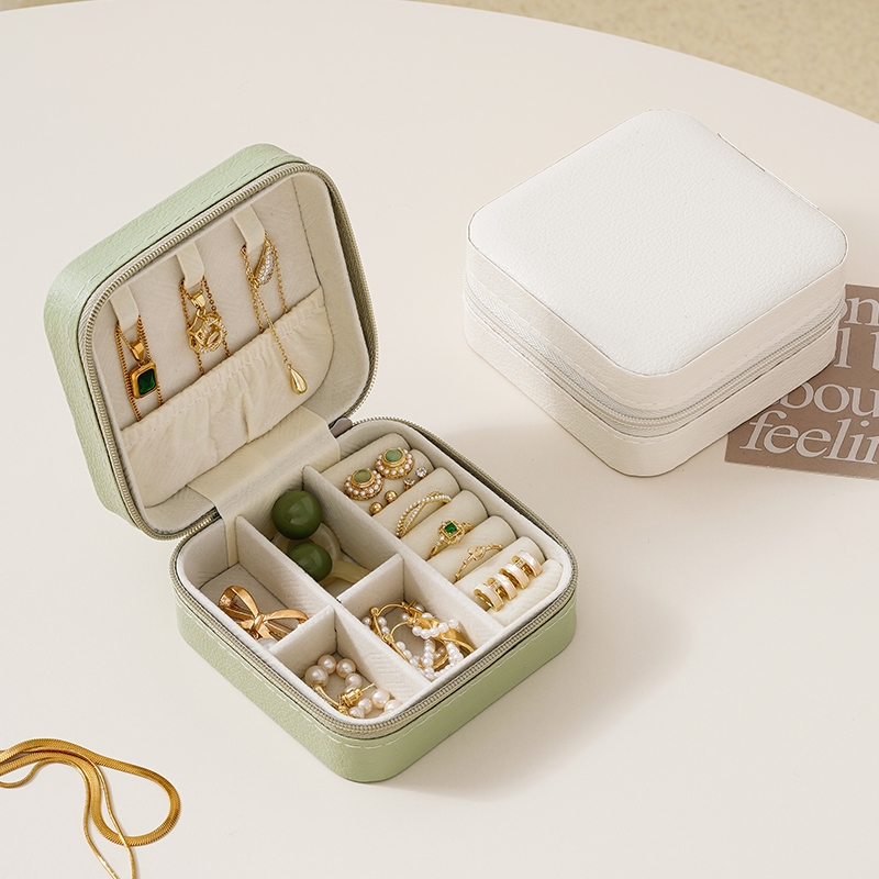 Casegrace Hộp đựng đồ trang sức du lịch Mini Hộp đựng đồ trang sức nhung Nhẫn bông tai Vòng cổ tổ chức một lớp