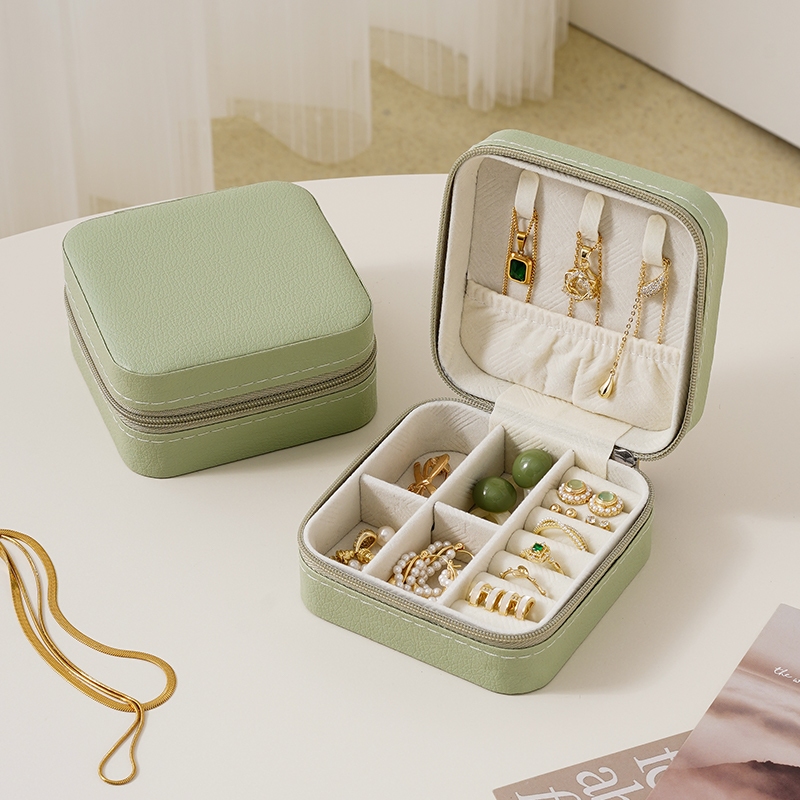 Casegrace Hộp đựng đồ trang sức du lịch Mini Hộp đựng đồ trang sức nhung Nhẫn bông tai Vòng cổ tổ chức một lớp
