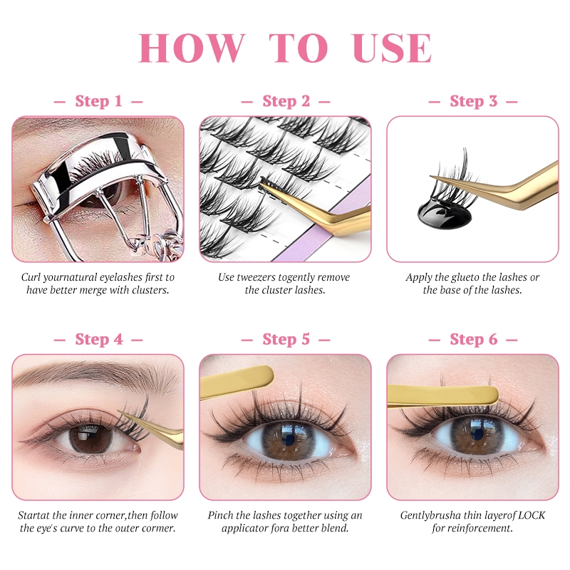 Hộp Lông Mi Giả 10 Hàng Có Gai Lúa Mì Dày Tự Nhiên 10-13mm