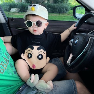 Baby Onesie Body Rompers Bé Trai Crayon Shin-chan Áo liền quần Quần Áo Có Mũ Trùm Đầu Dễ Thương Cho 0 ~ 24 Tháng