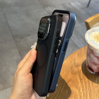Giá đỡ khung sơn mài kim loại hấp thụ từ tính sang trọng 15 Pro max Ốp lưng mờ cho iPhone 14 13 12 11 Pro max 14plus 15plus vỏ có ống kính máy ảnh PC Vỏ cứng chống sốc