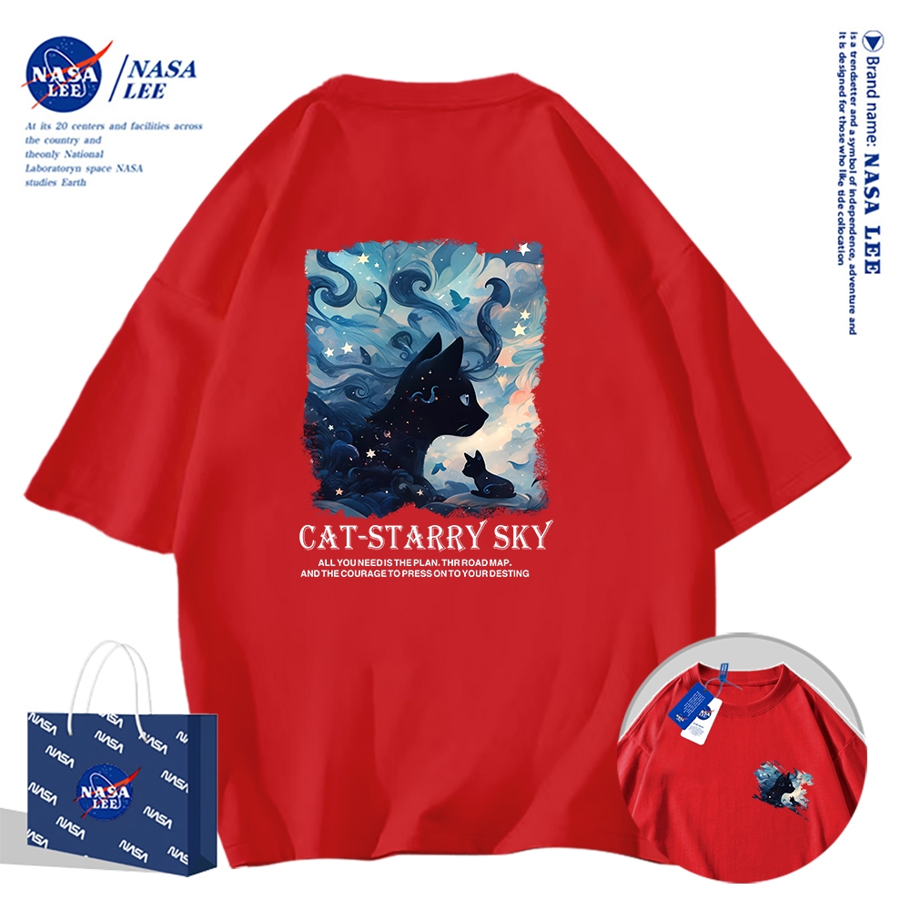 Nasa Khớp Ngắn Tay Nam Nữ Xu Hướng Thời Trang Mùa Hè 2024 Phong Cách Mới Rời Cặp Đôi Nửa Tay t