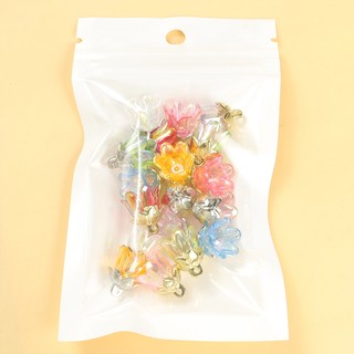 10 Chiếc Acrylic Trong Suốt 3D Lily of the Valley Charms DIY Vòng Tay Nữ, Vòng Cổ, Bông Tai, Móc Khóa, Kẹp Tóc Và Nhiều Dây Xích Đồ Trang Trí Thời Trang Nhiều Màu Sắc Mặt Dây Hoa Tulip