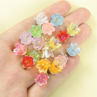 10 Chiếc Acrylic Trong Suốt 3D Lily of the Valley Charms DIY Vòng Tay Nữ, Vòng Cổ, Bông Tai, Móc Khóa, Kẹp Tóc Và Nhiều Dây Xích Đồ Trang Trí Thời Trang Nhiều Màu Sắc Mặt Dây Hoa Tulip