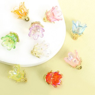 10 Chiếc Acrylic Trong Suốt 3D Lily of the Valley Charms DIY Vòng Tay Nữ, Vòng Cổ, Bông Tai, Móc Khóa, Kẹp Tóc Và Nhiều Dây Xích Đồ Trang Trí Thời Trang Nhiều Màu Sắc Mặt Dây Hoa Tulip