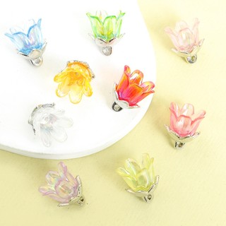 10 Chiếc Acrylic Trong Suốt 3D Lily of the Valley Charms DIY Vòng Tay Nữ, Vòng Cổ, Bông Tai, Móc Khóa, Kẹp Tóc Và Nhiều Dây Xích Đồ Trang Trí Thời Trang Nhiều Màu Sắc Mặt Dây Hoa Tulip