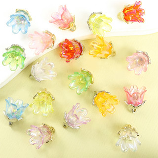 10 Chiếc Acrylic Trong Suốt 3D Lily of the Valley Charms DIY Vòng Tay Nữ, Vòng Cổ, Bông Tai, Móc Khóa, Kẹp Tóc Và Nhiều Dây Xích Đồ Trang Trí Thời Trang Nhiều Màu Sắc Mặt Dây Hoa Tulip