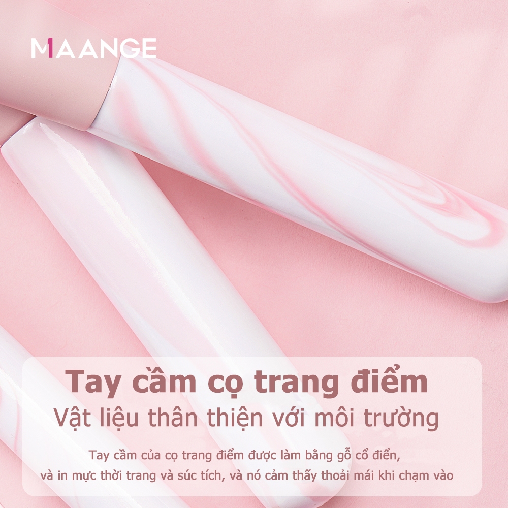 Bộ cọ trang điểm đá cẩm thạch MAANGE cọ đánh phấn nền phấn mắt má hồng kèm túi đựng cọ trang điểm cao cấp 51199