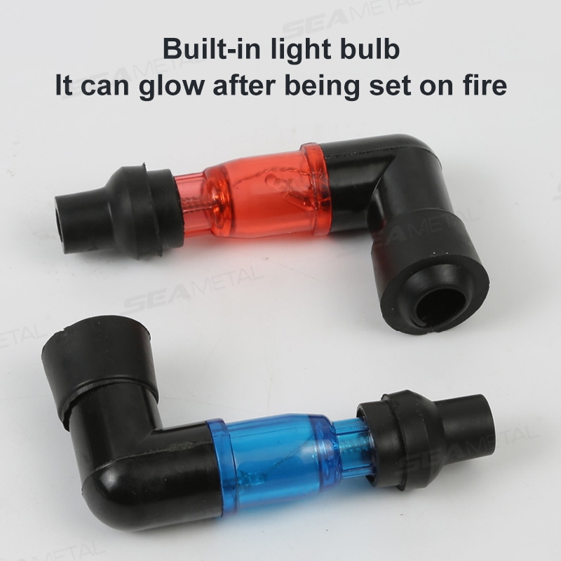 SEAMETAL Nắp bugi xe máy có đèn LED nhiều màu nhấp nháy, phụ kiện động cơ