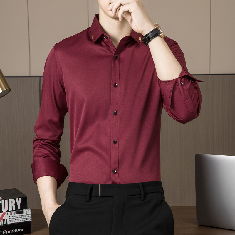 Bộ Đồ Nam Công Sở Áo Sơ Mi Nút Công Sở Áo Sơ Mi Công Sở Tay Dài Quần Áo Nam Làm Việc Hàng Đầu Áo Sơ Mi Thường Ngày
