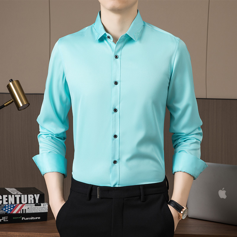 Bộ Đồ Nam Công Sở Áo Sơ Mi Nút Công Sở Áo Sơ Mi Công Sở Tay Dài Quần Áo Nam Làm Việc Hàng Đầu Áo Sơ Mi Thường Ngày