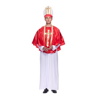 Trang Phục Halloween Công Giáo Người Lớn: Áo choàng Trắng, Poncho Đỏ, Mũ Lễ Hội, Cosplay Tôn Giáo